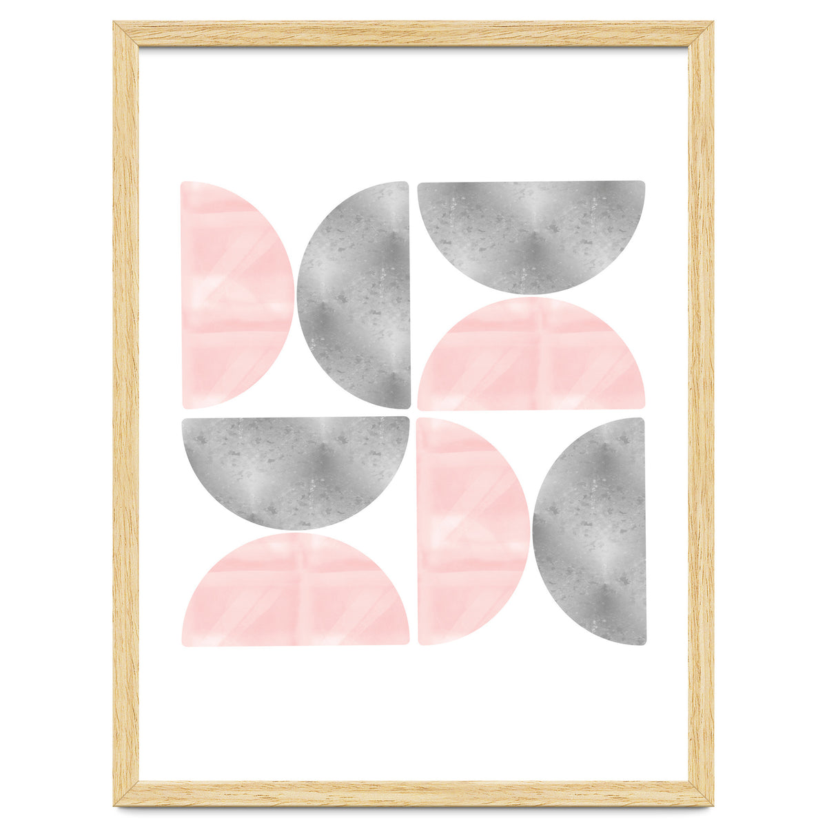 Half Moon Blush And Grey Abstract