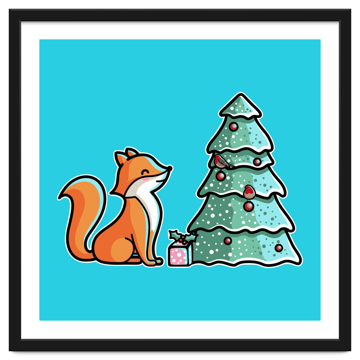 Cute Fox Christmas Tree