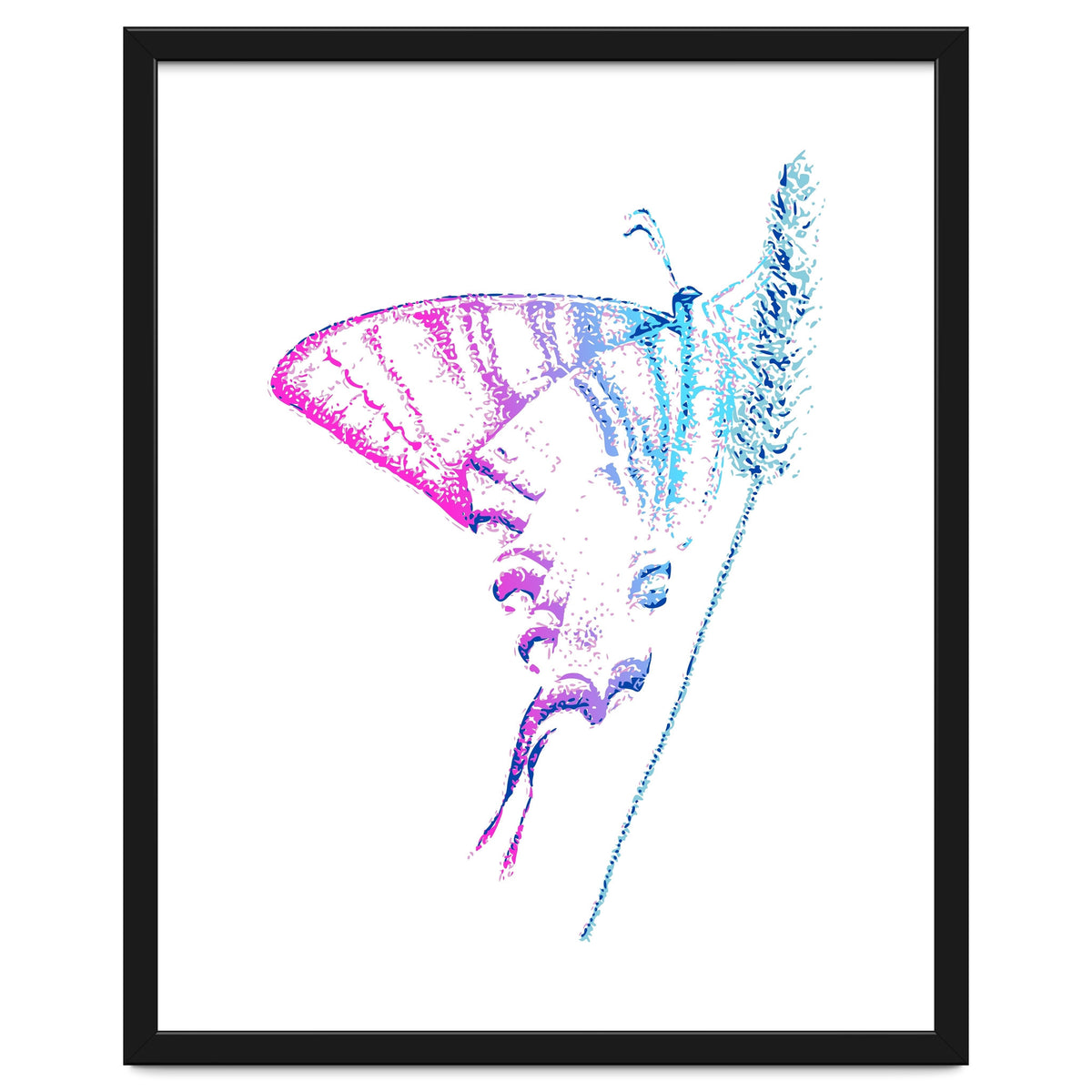 Swallowtail On Grass in Pinquoise