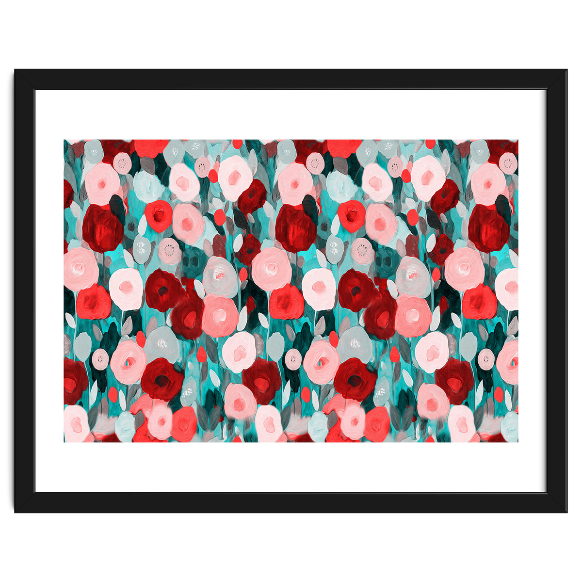 Abstract flower garden acrylic painting