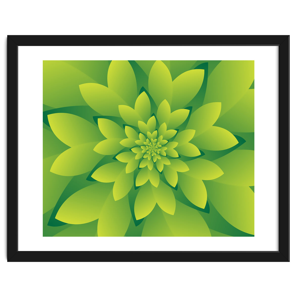Abstract Green Floral Design 3D ART