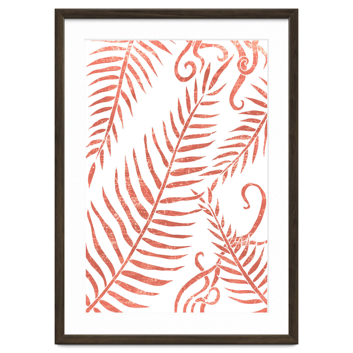 Abstract Terracotta Leaves 2 - Burnt Orange