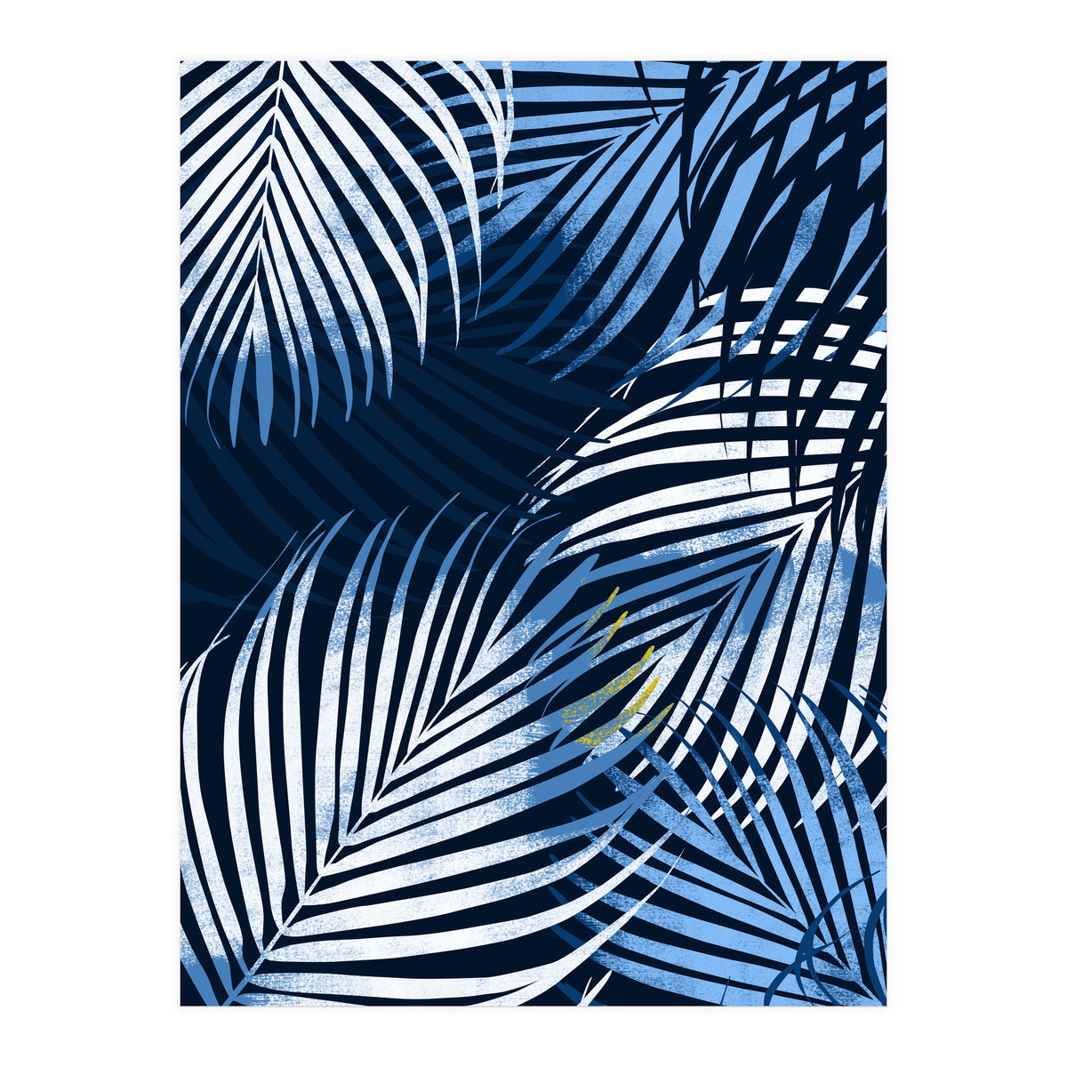 Palm Leaves Blue  (Print Only)