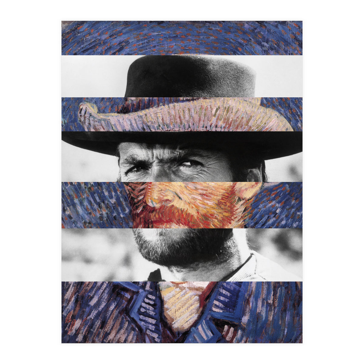 Van Gogh's Self Portrait & Clint Eastwood (Print Only)