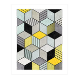 Colorful Concrete Cubes 2 - Yellow, Blue, Grey (Print Only) thumbnail