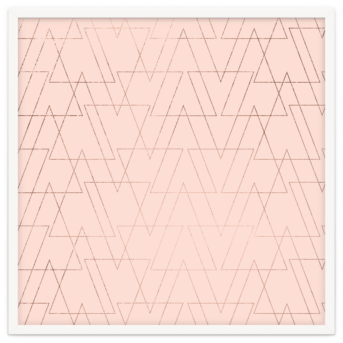 Modern Rose Gold Geometric Thin Triangles Blush Pink Abstract Pattern