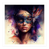 Watercolor Carnival Woman #1 (Print Only)