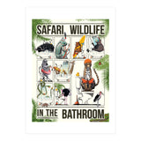 Safari Animals in the Bathroom, funny toilet humour (Print Only) thumbnail