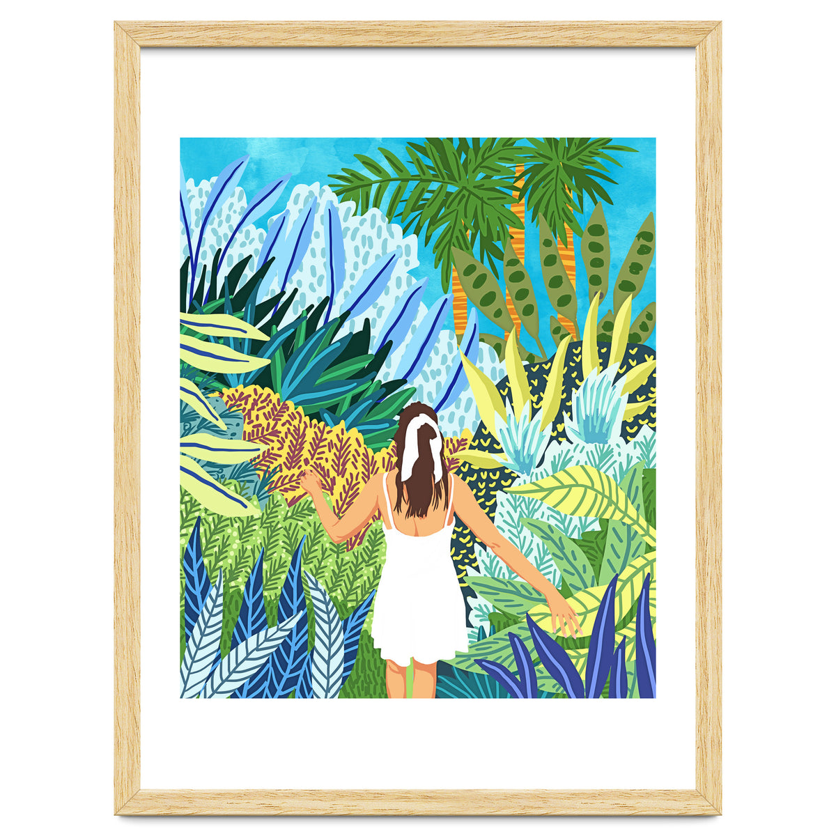 Lost in the Jungle of Feelings | Forest Tropical Botanical Nature Plants Illustration