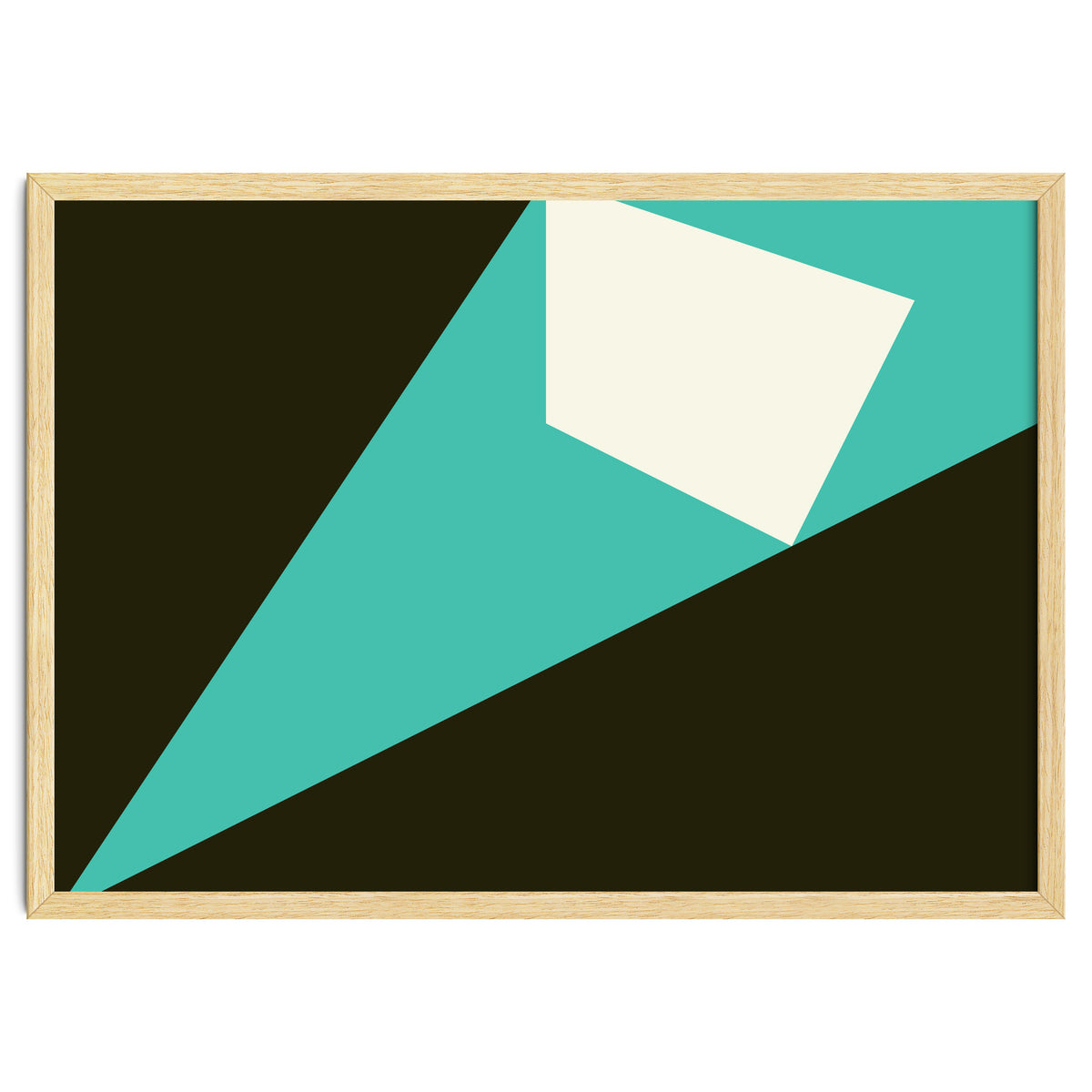 Geometric Shapes No. 72 - turquoise, white & black