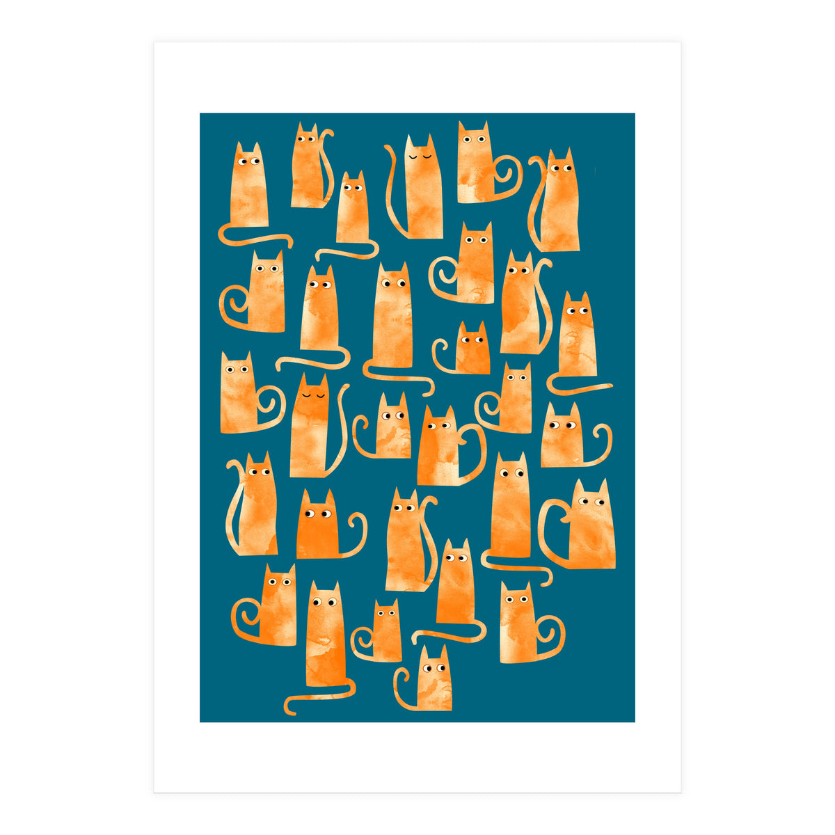 Ginger Cats Teal (Print Only)