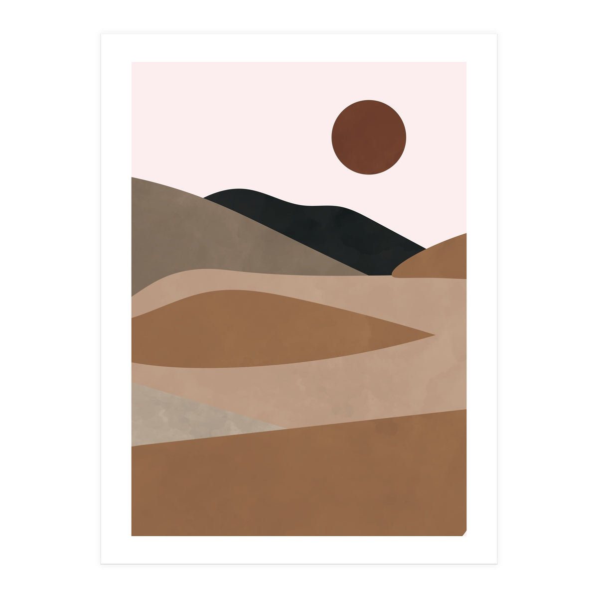 Neutral Mid Century Montain Hills (Print Only)