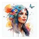 Watercolor Floral Arabian Woman #6 (Print Only) thumbnail