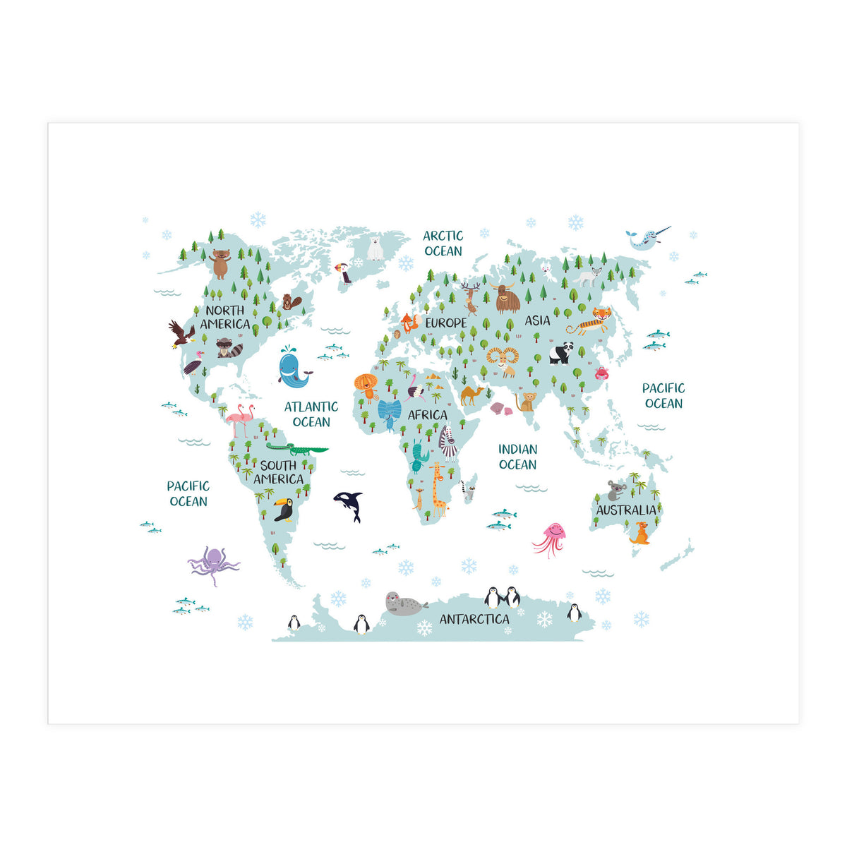 Animal World Map (Print Only)