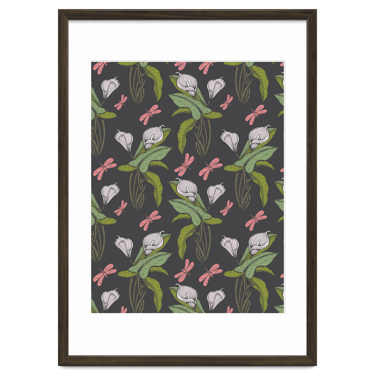 Hand drawn floral dark - 03