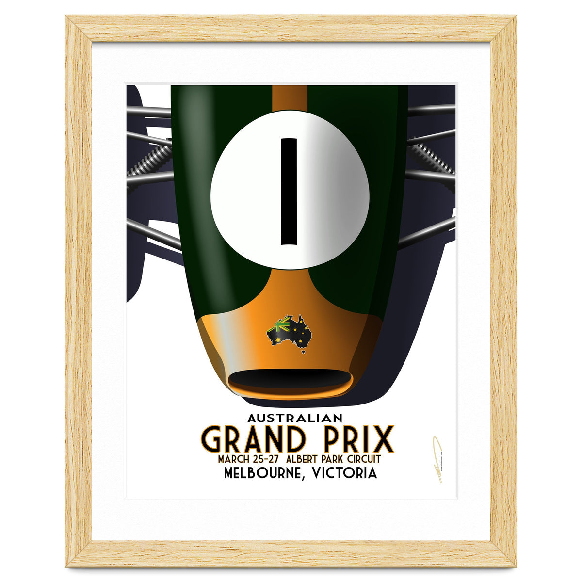 Australian Grand Prix Art Deco poster