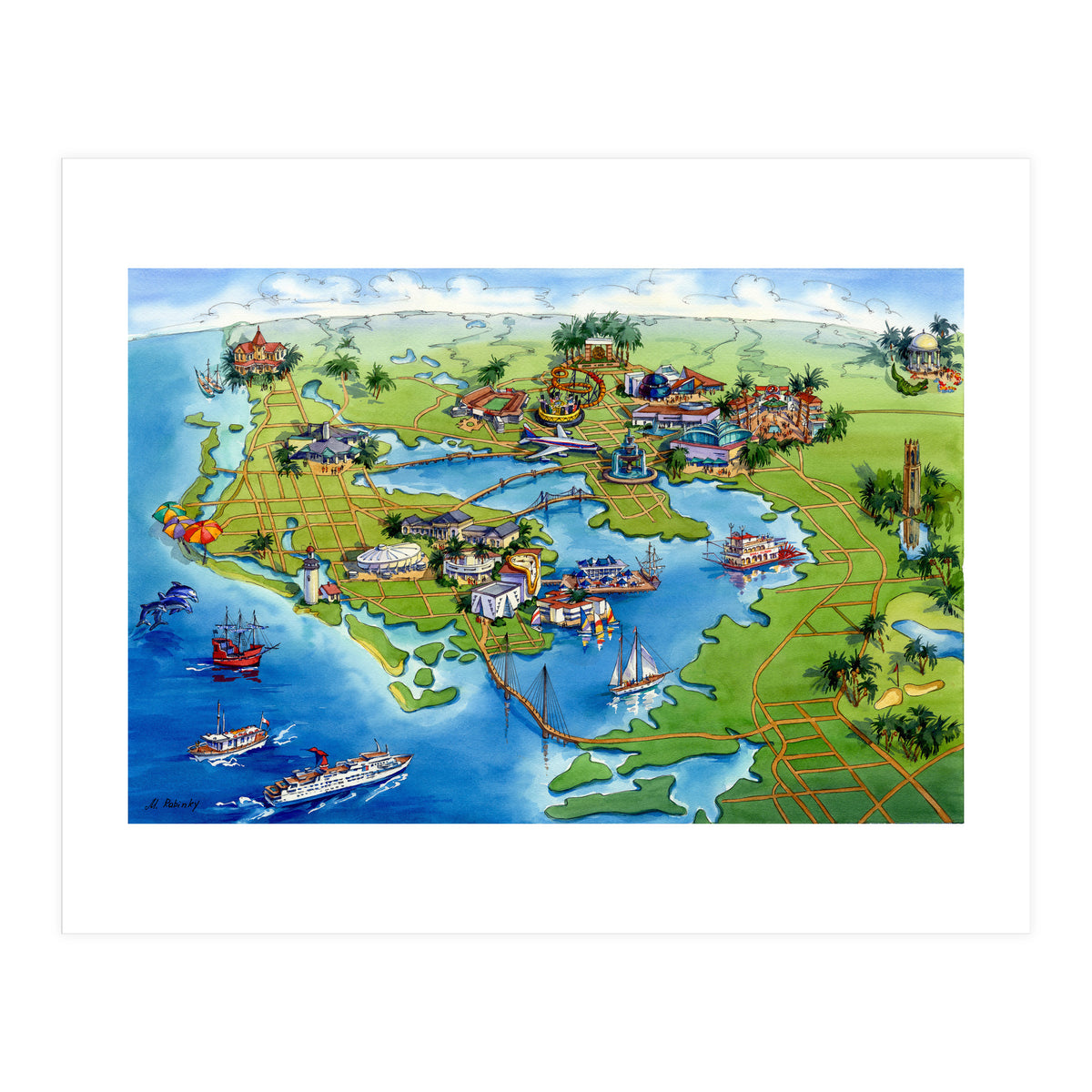 Tampa Bay Illustrated Map (Print Only)