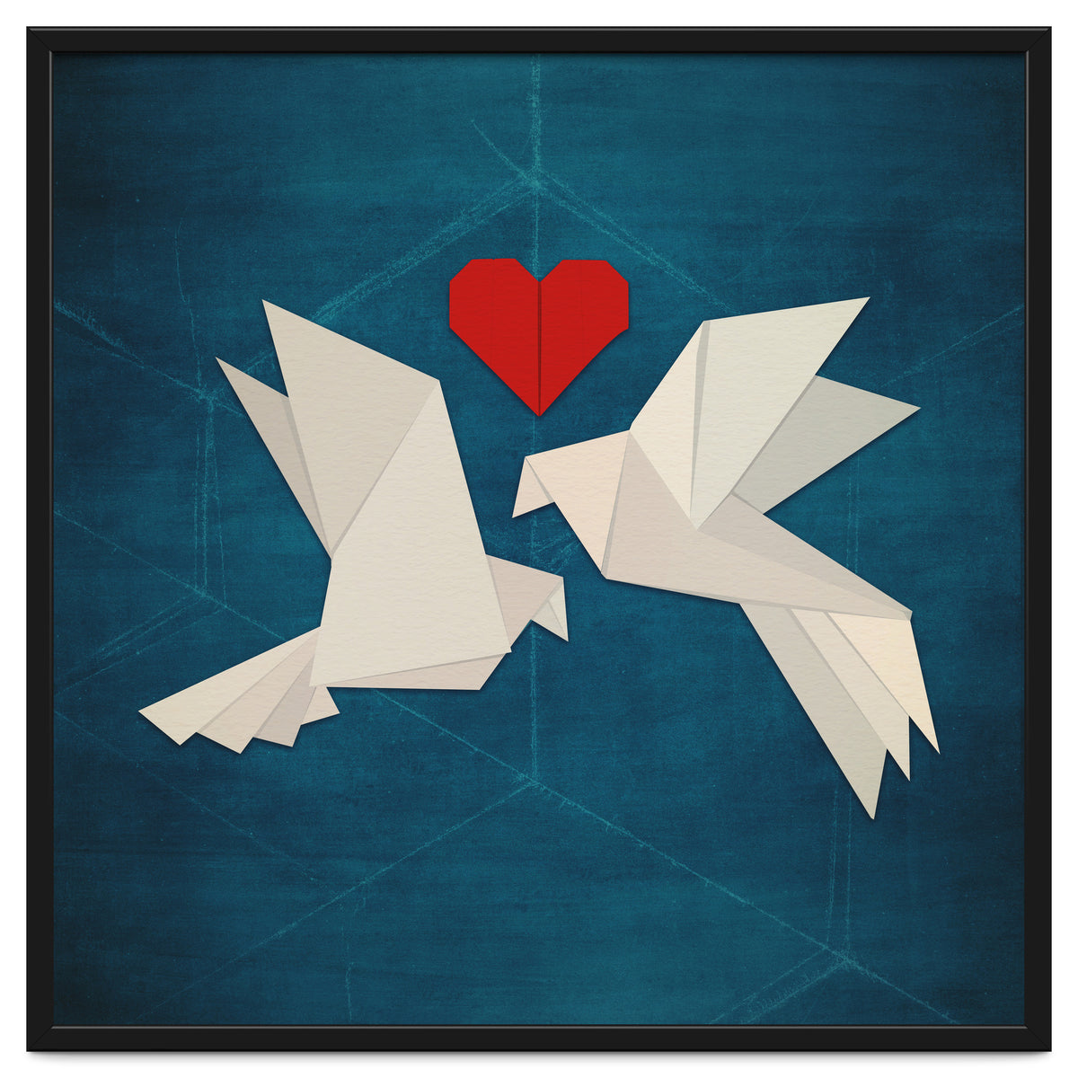 Origami love birds