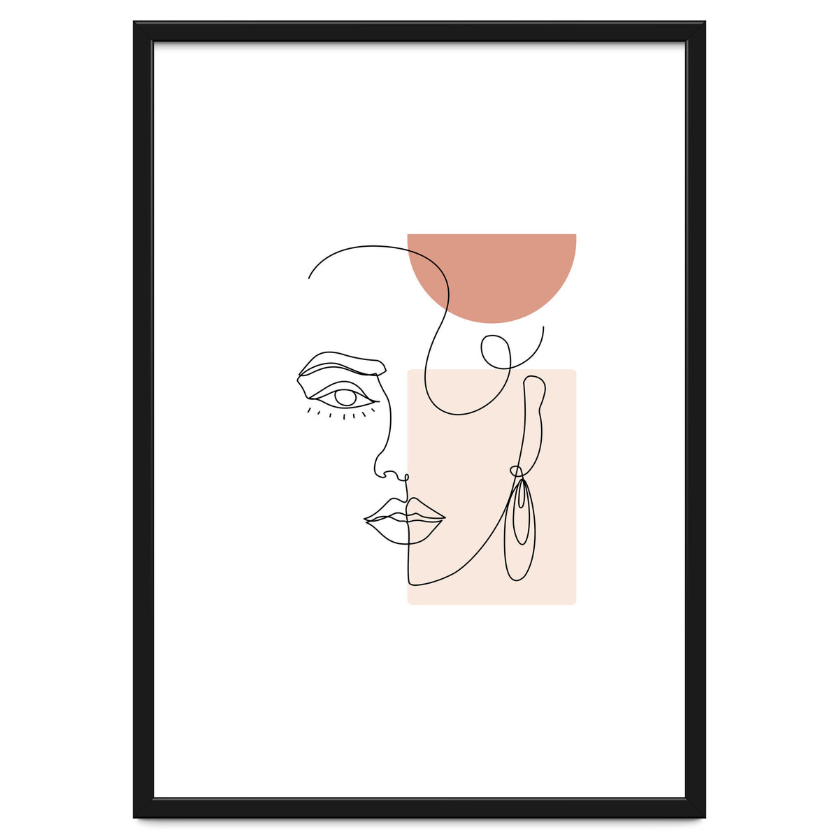 minimal woman face line art