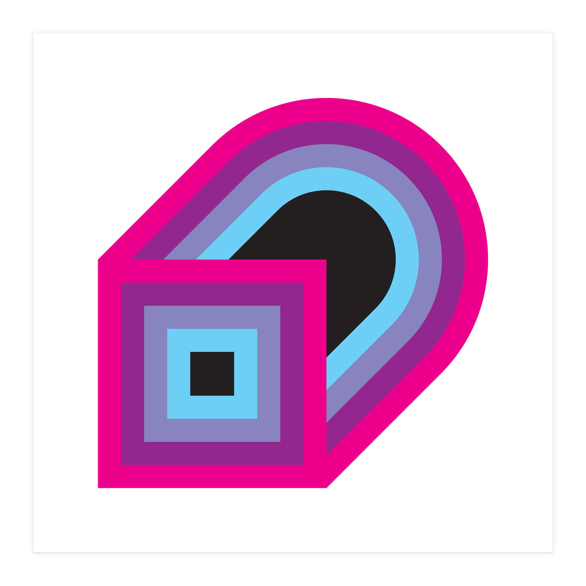 Geometric Shapes No. 41 - purple, blue & lilac (Print Only)