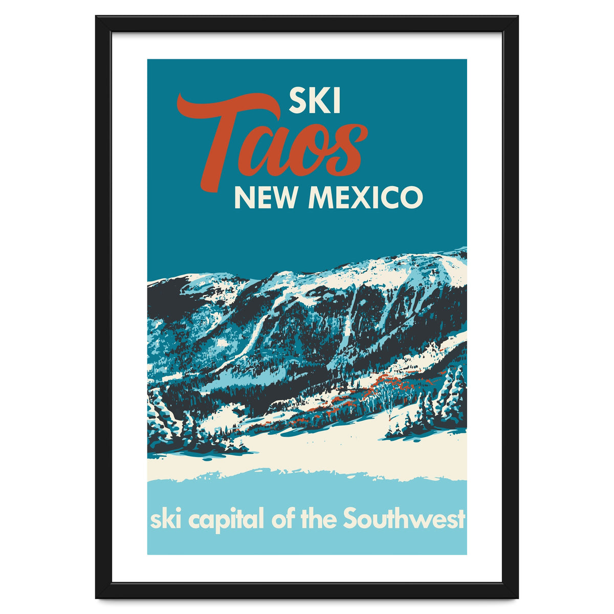 Ski Taos New Mexico vintage poster
