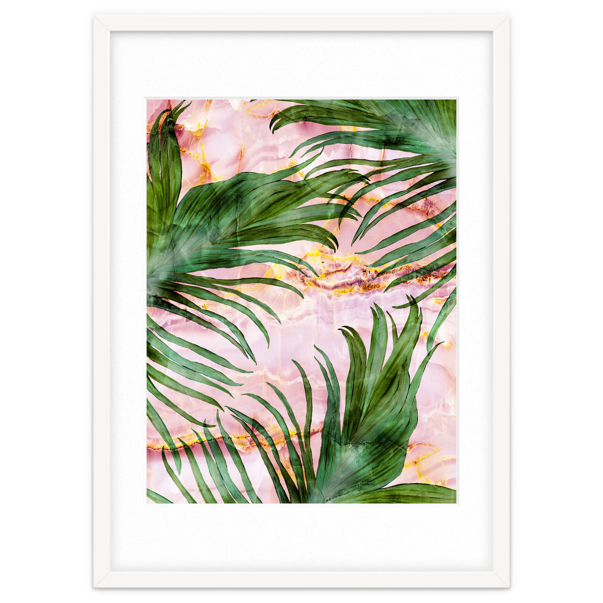 Palm leaf on marble 01