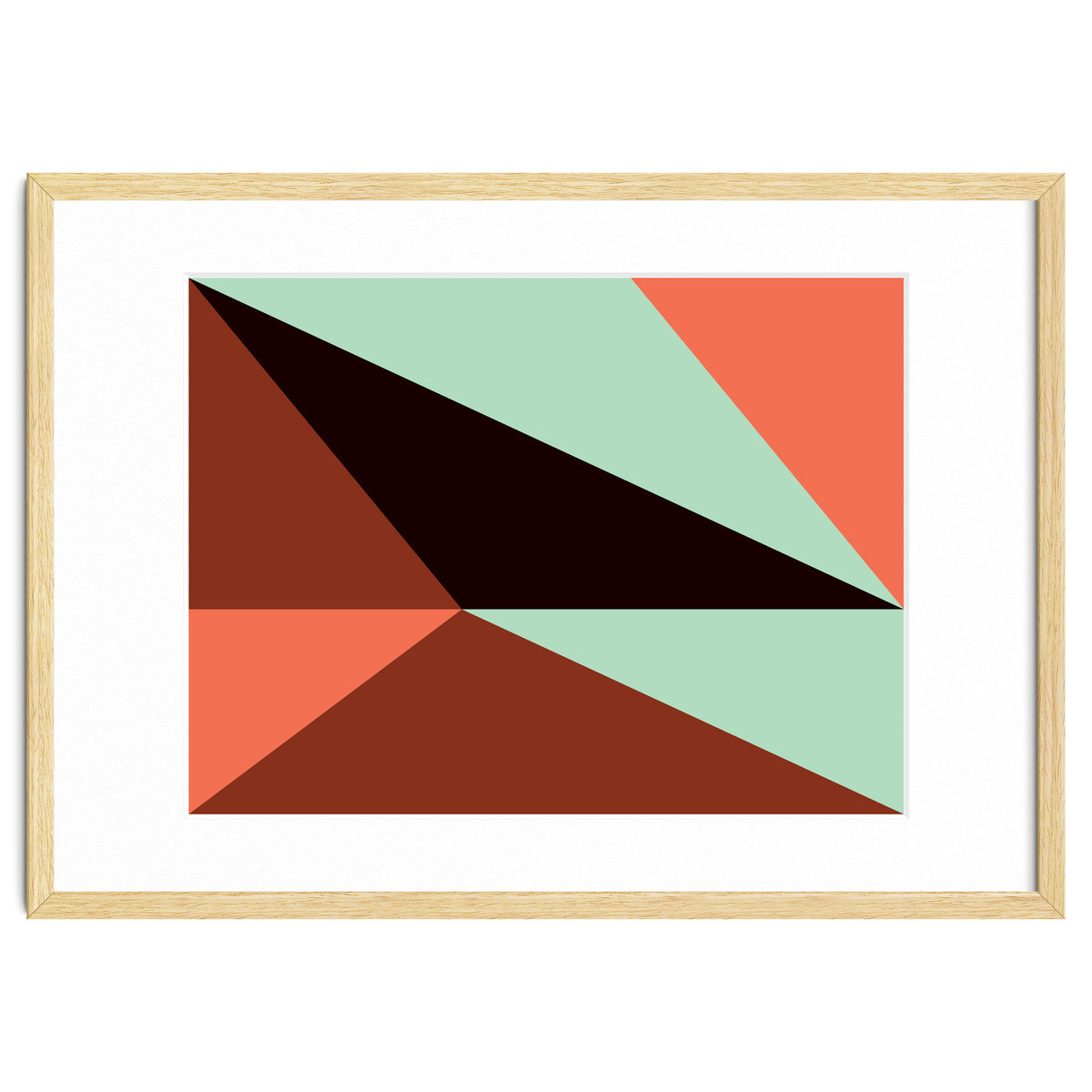 Geometric Shapes No. 17 - pink, brown, mint green & black