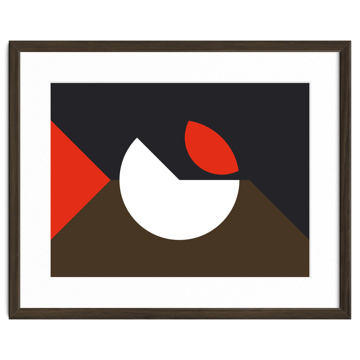 Geometric Shapes No. 10 - brown, dark blue & red