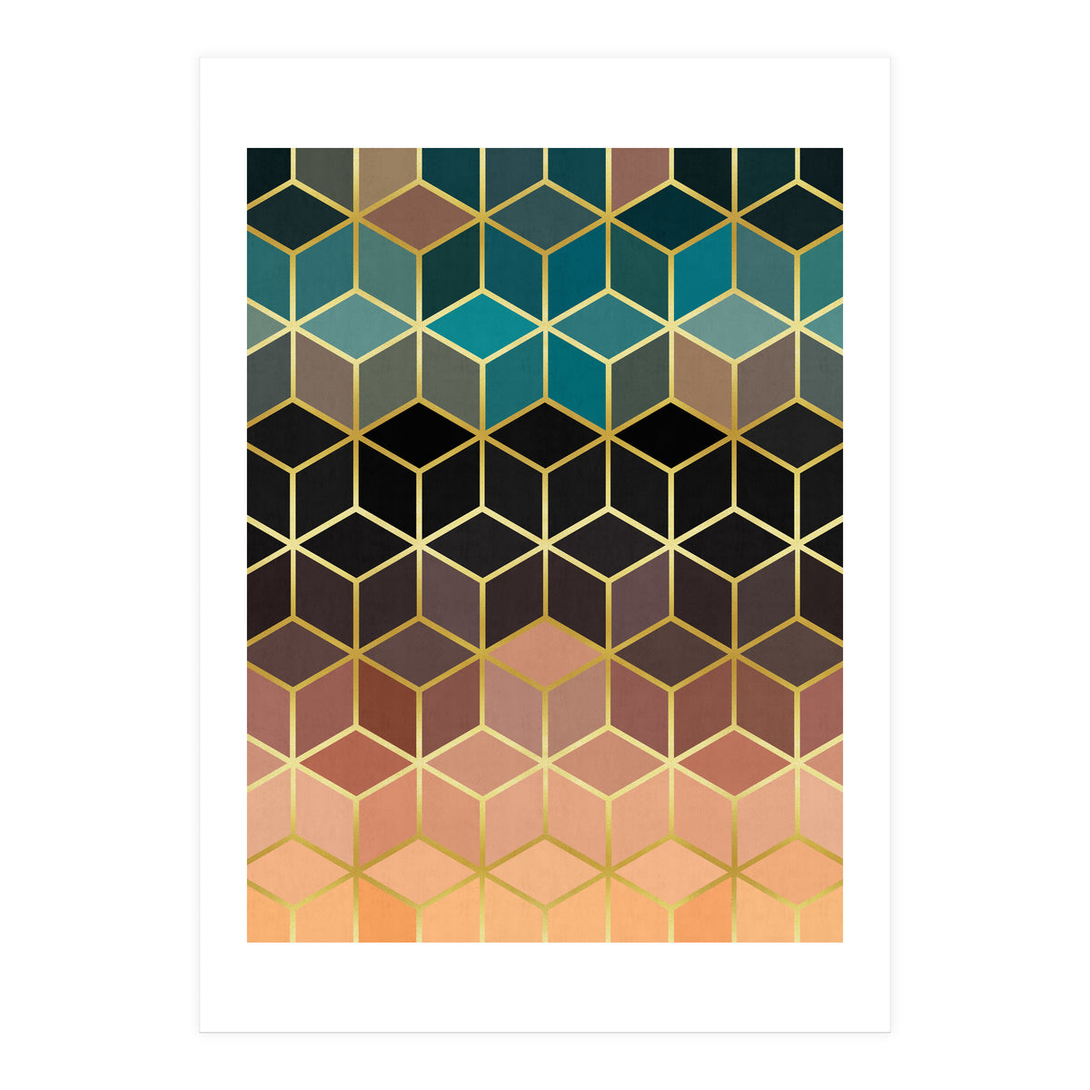 Colorful and golden pattern III (Print Only)