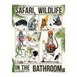 Safari Animals in the Bathroom, funny toilet humour (Print Only) thumbnail