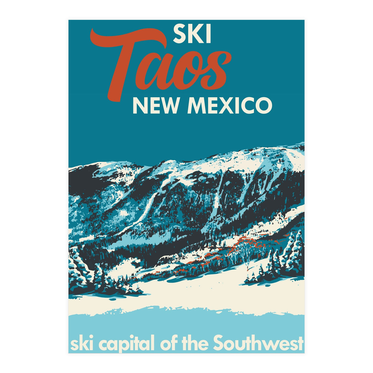 Ski Taos New Mexico vintage poster (Print Only)