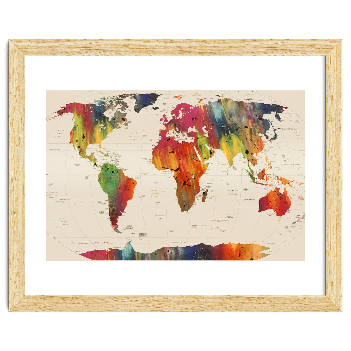 ALLOVER THE WORLD-Painted map