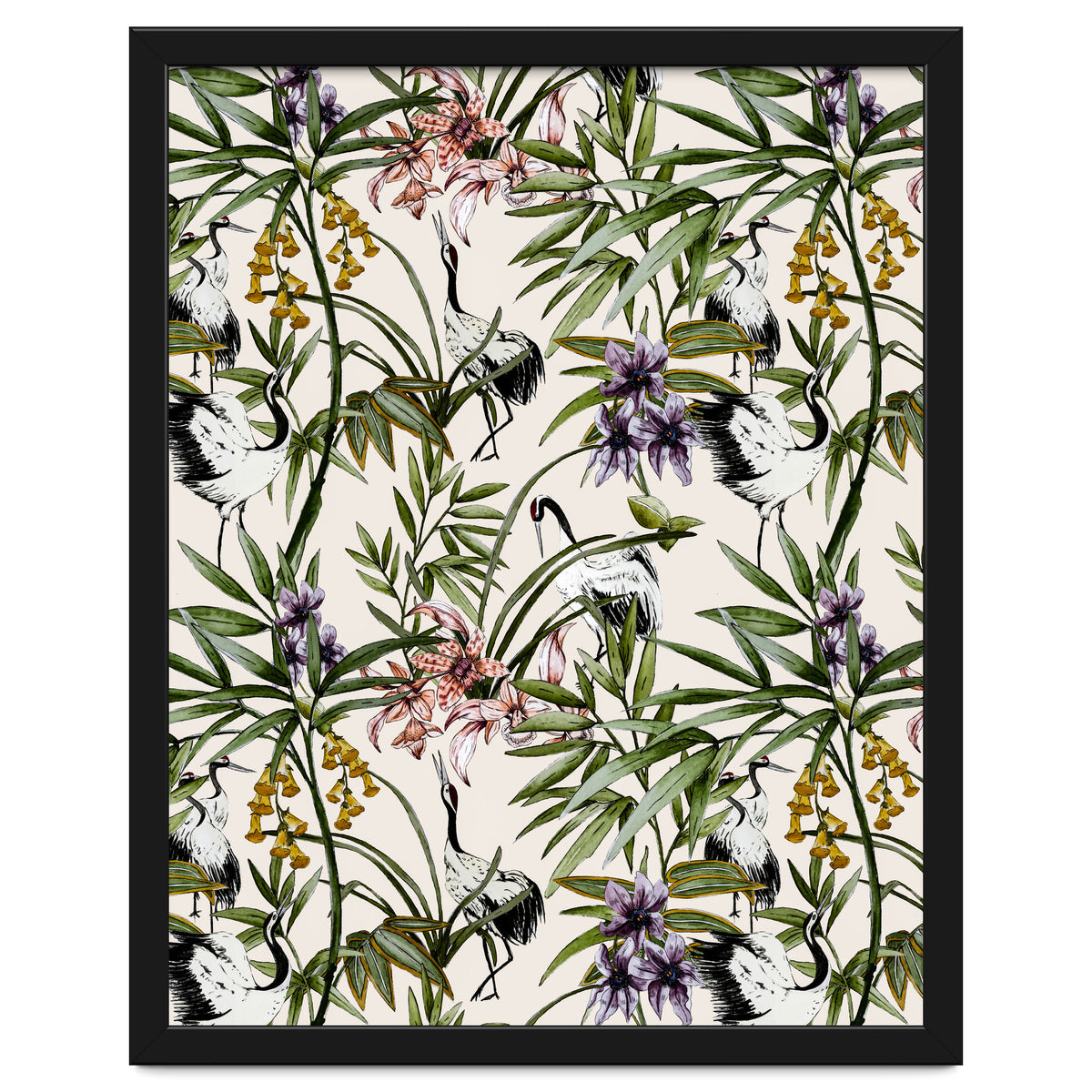 Asian crane pattern - 02