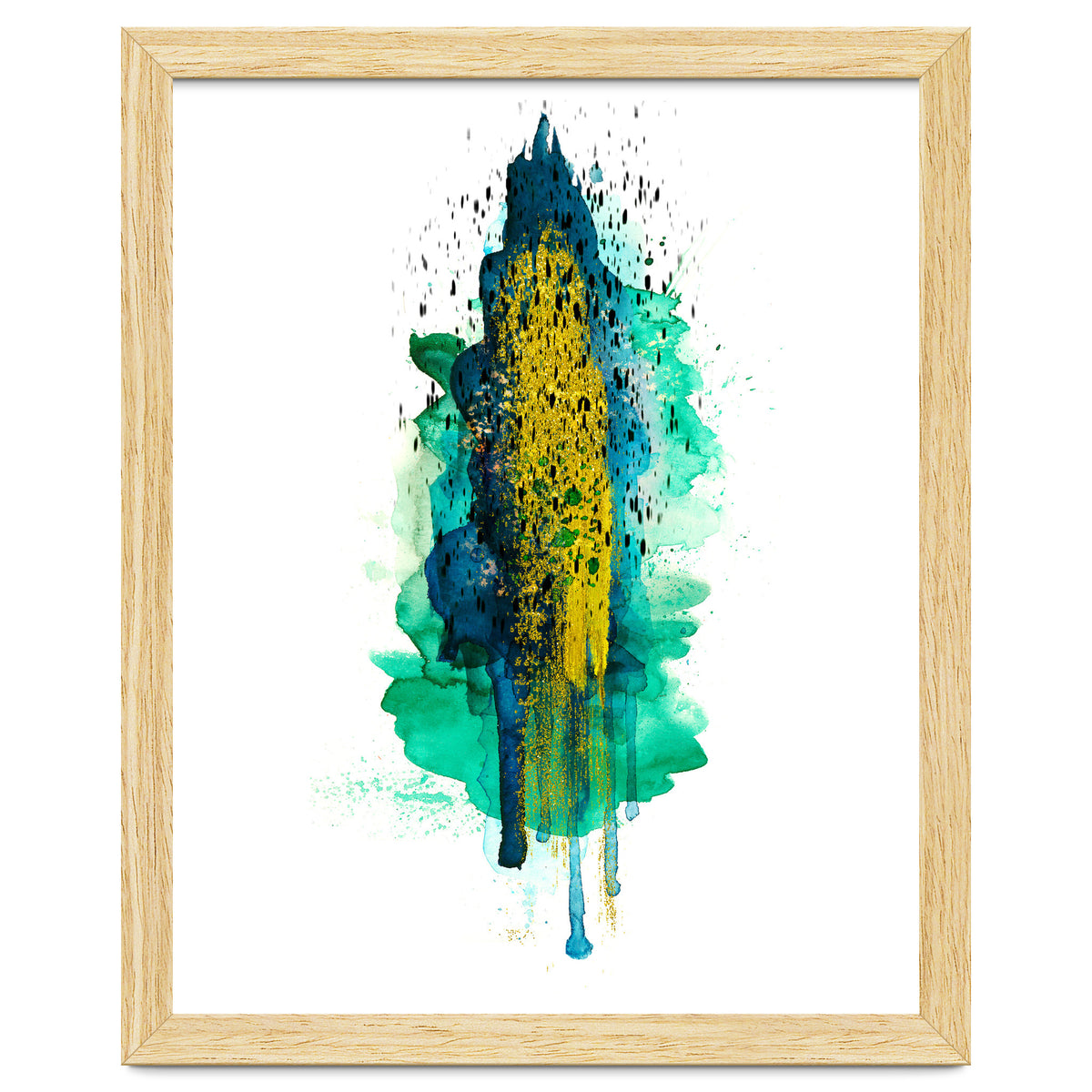 Abstract watercolour peacockgold