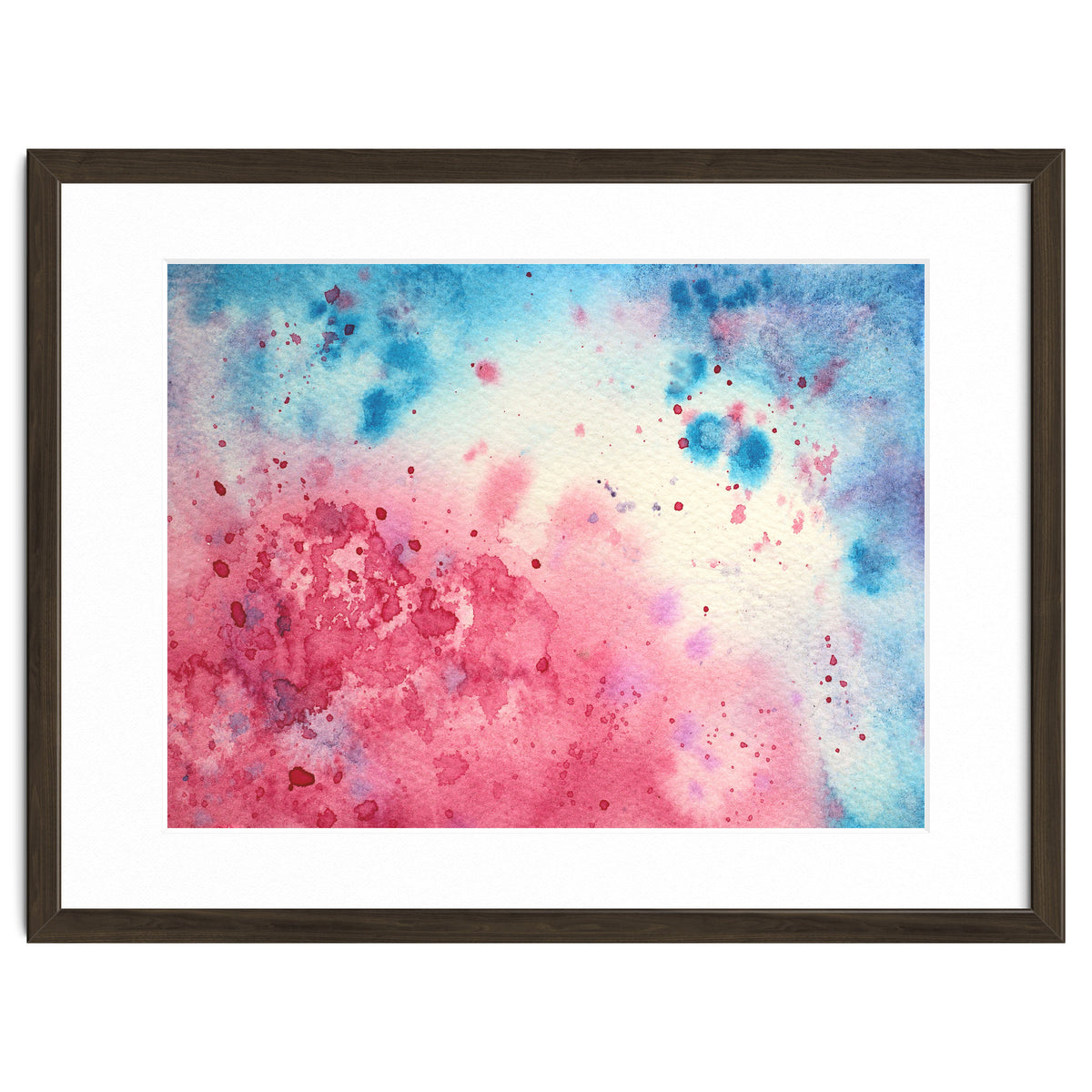 When pink meets blue || abstract watercolor