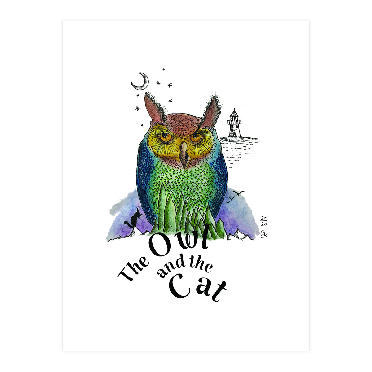 The Owl And The Cat (Print Only)