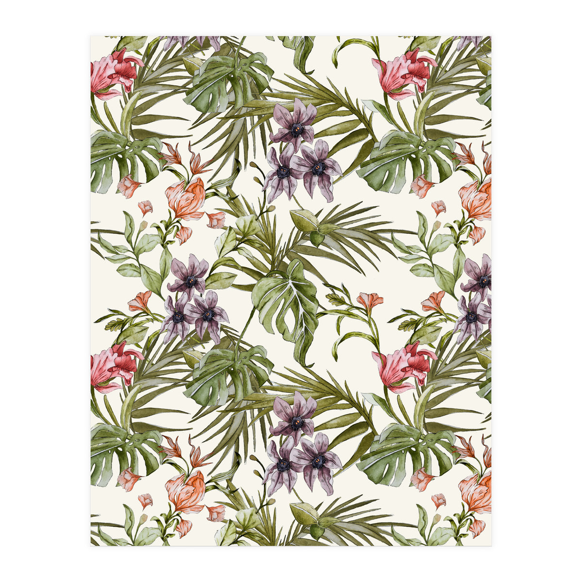 Watercolor tropical foliage (Print Only)