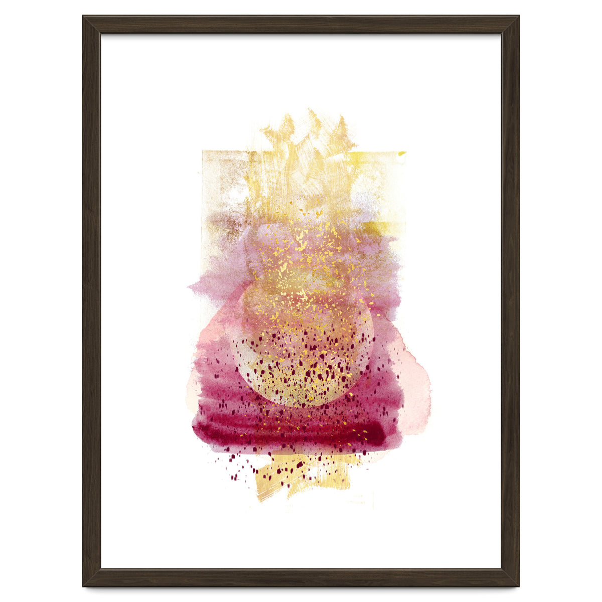 Abstract watercolour summer moon