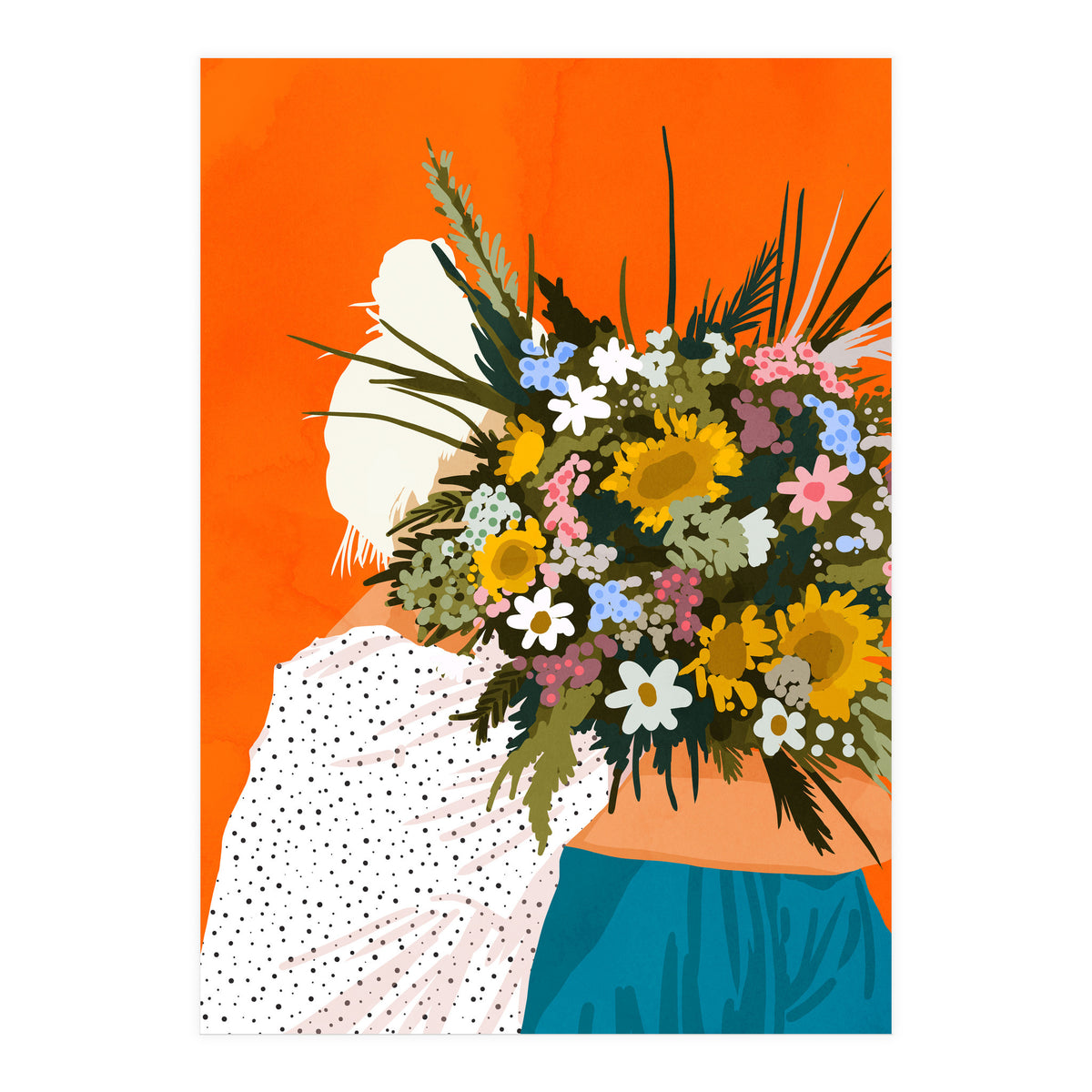 Happiness Is To Hold Flowers In Both Hands (Print Only)