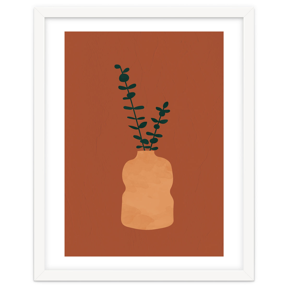 Terracotta Earth Tones Wall Decor Pottery Plant II