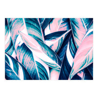 Botanical leaf pink and blue (Print Only)
