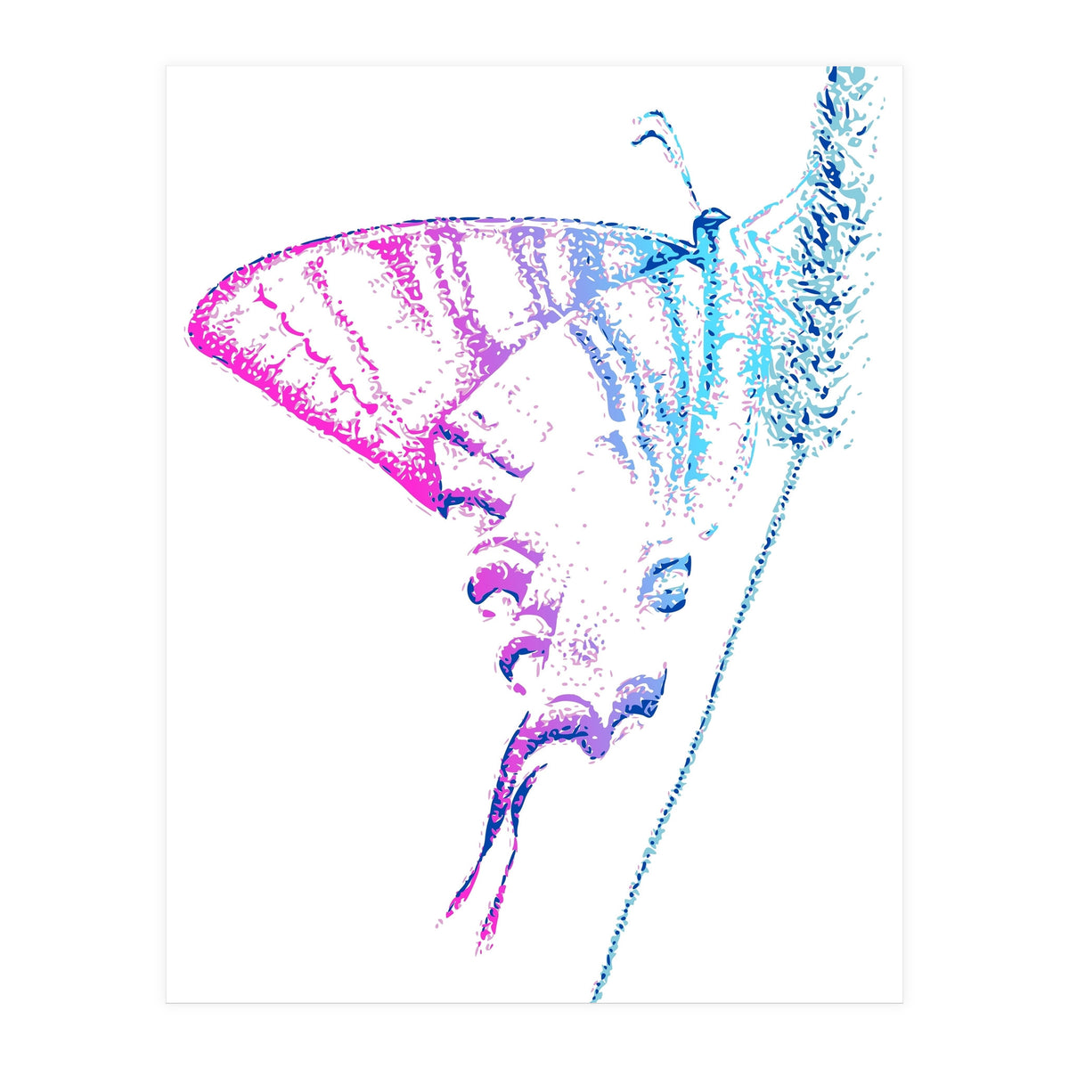 Swallowtail On Grass in Pinquoise (Print Only)