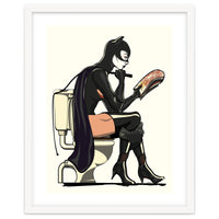 Catwoman on the Toilet, funny Bathroom Humour