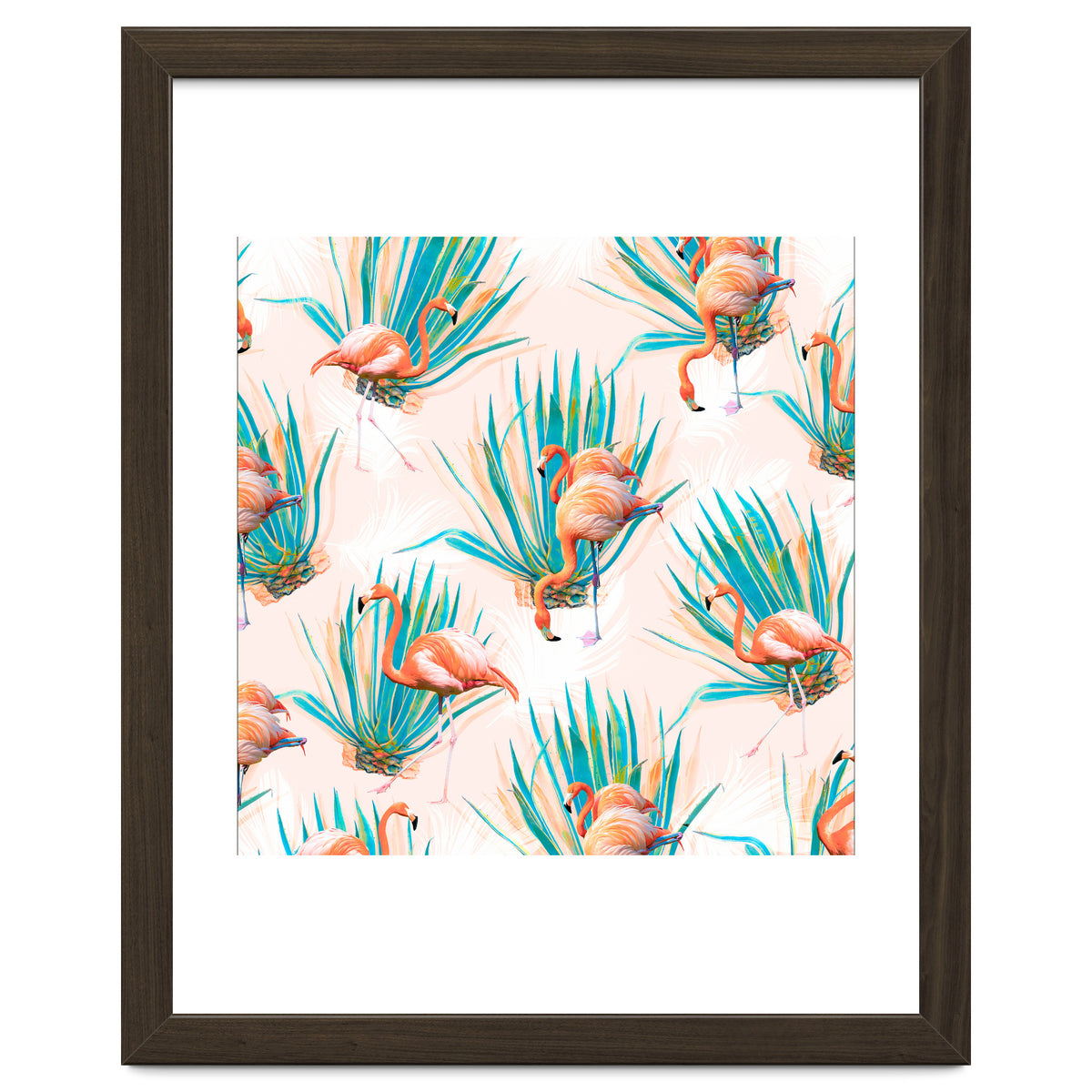 Anaglyph Flamingos with cactus