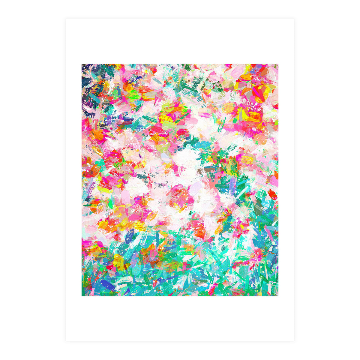 Painted Joy | Abstract Botanical Floral Nature Painting | Spring Meadow Garden (Print Only)