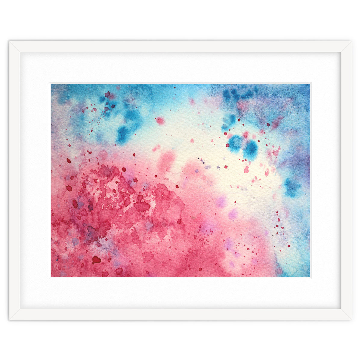 When pink meets blue || abstract watercolor