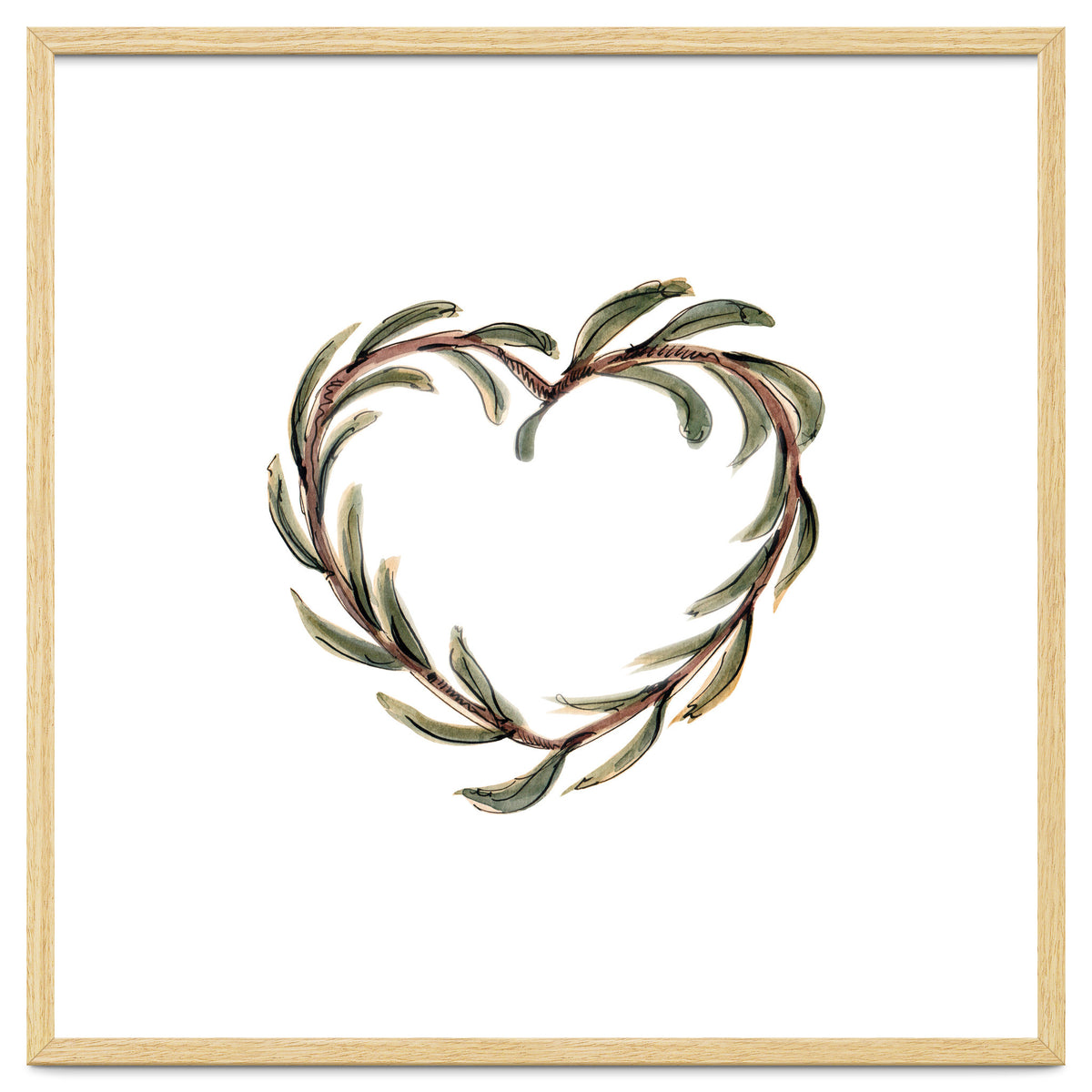 Olive branch heart