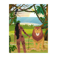 Boho Girl with Lion (Print Only)