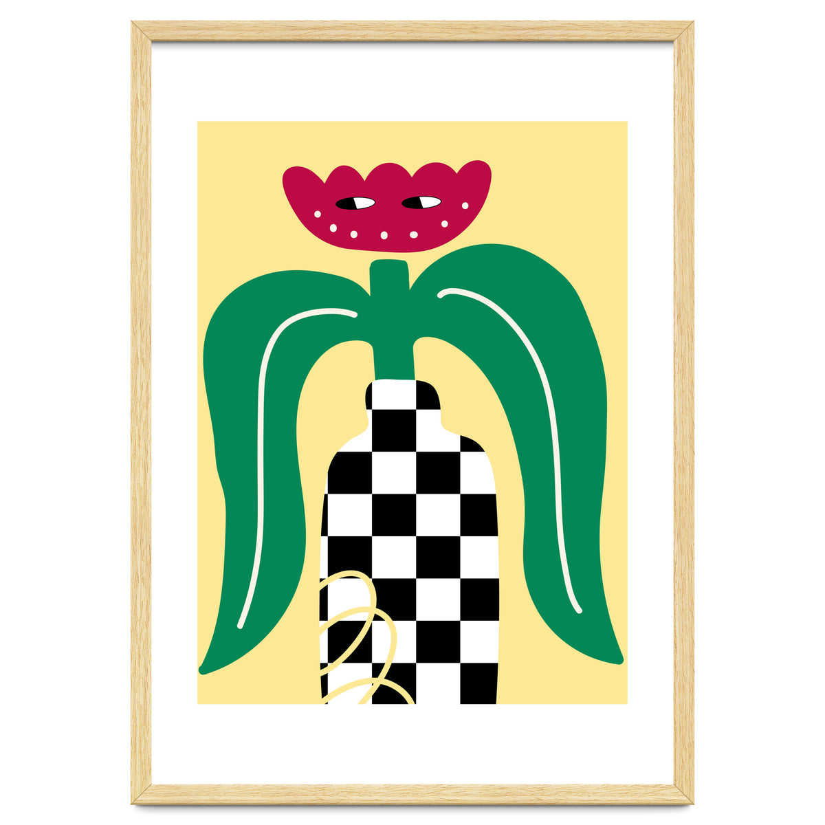 Flower Character in Checker Vase