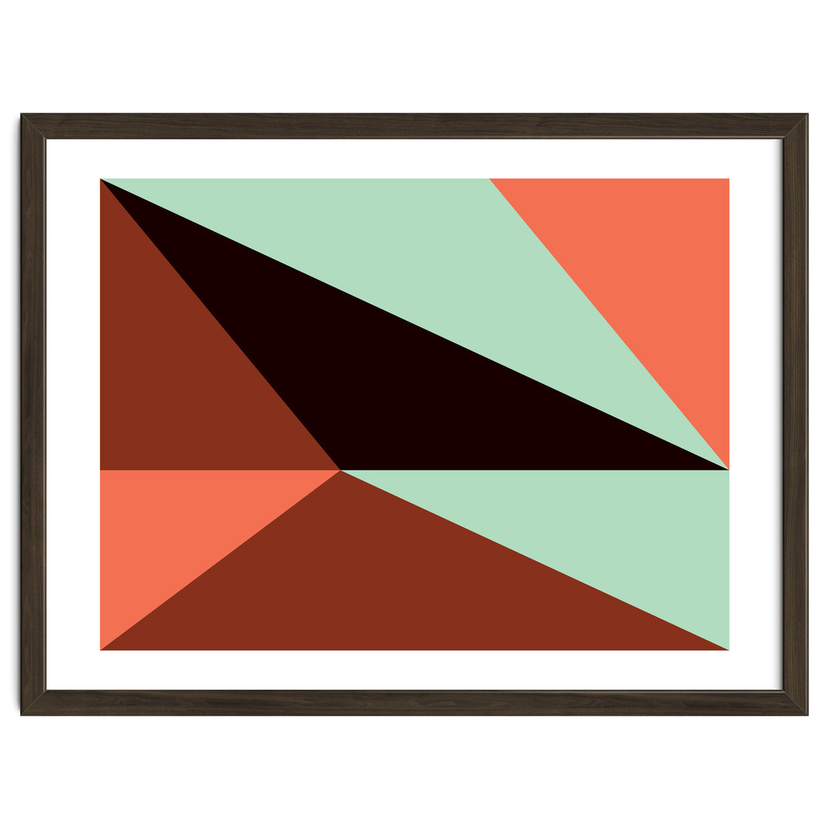 Geometric Shapes No. 17 - pink, brown, mint green & black